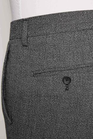 Grey Textured Suit Trousers